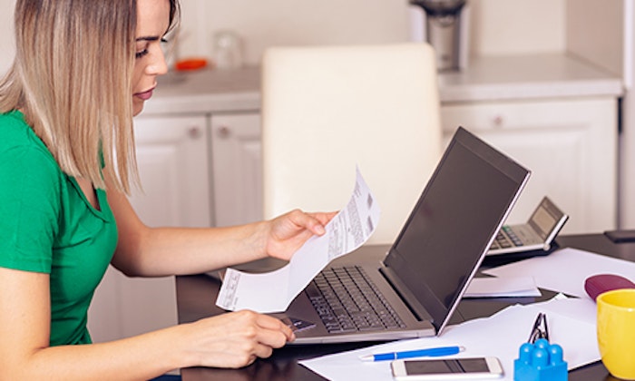 Financial Planning Woman on Computer
